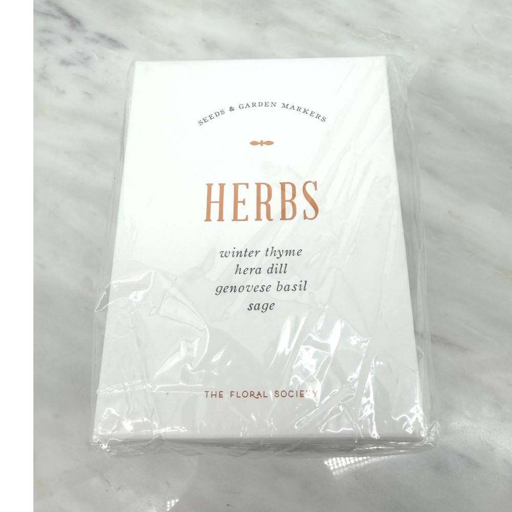 The Floral Society Herbs Seeds and Garden Markers Kit‎ Thyme Dill Basil Sage NEW